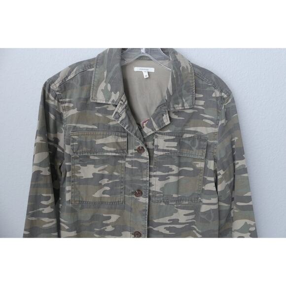 Womens Floral Embroidered Camo Jacket MEDIUM Cropped Cotton Military - Picture 2 of 9